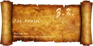 Zai Kevin névjegykártya